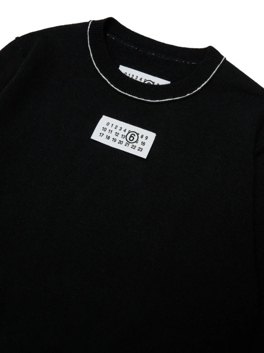 Pulover MM6 MAISON MARGIELA KIDS negru din lana - Img 5