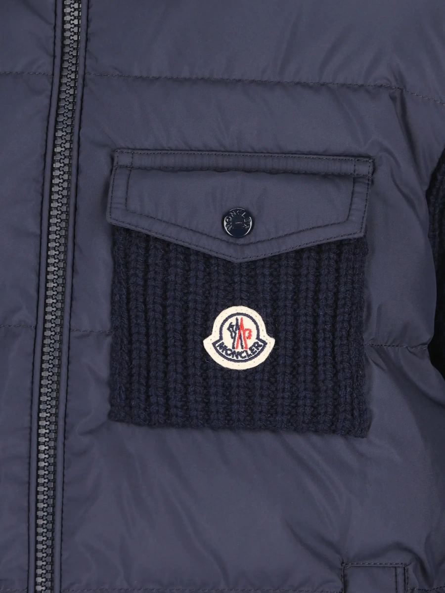 Pulover Moncler albastru din bumbac - Img 6