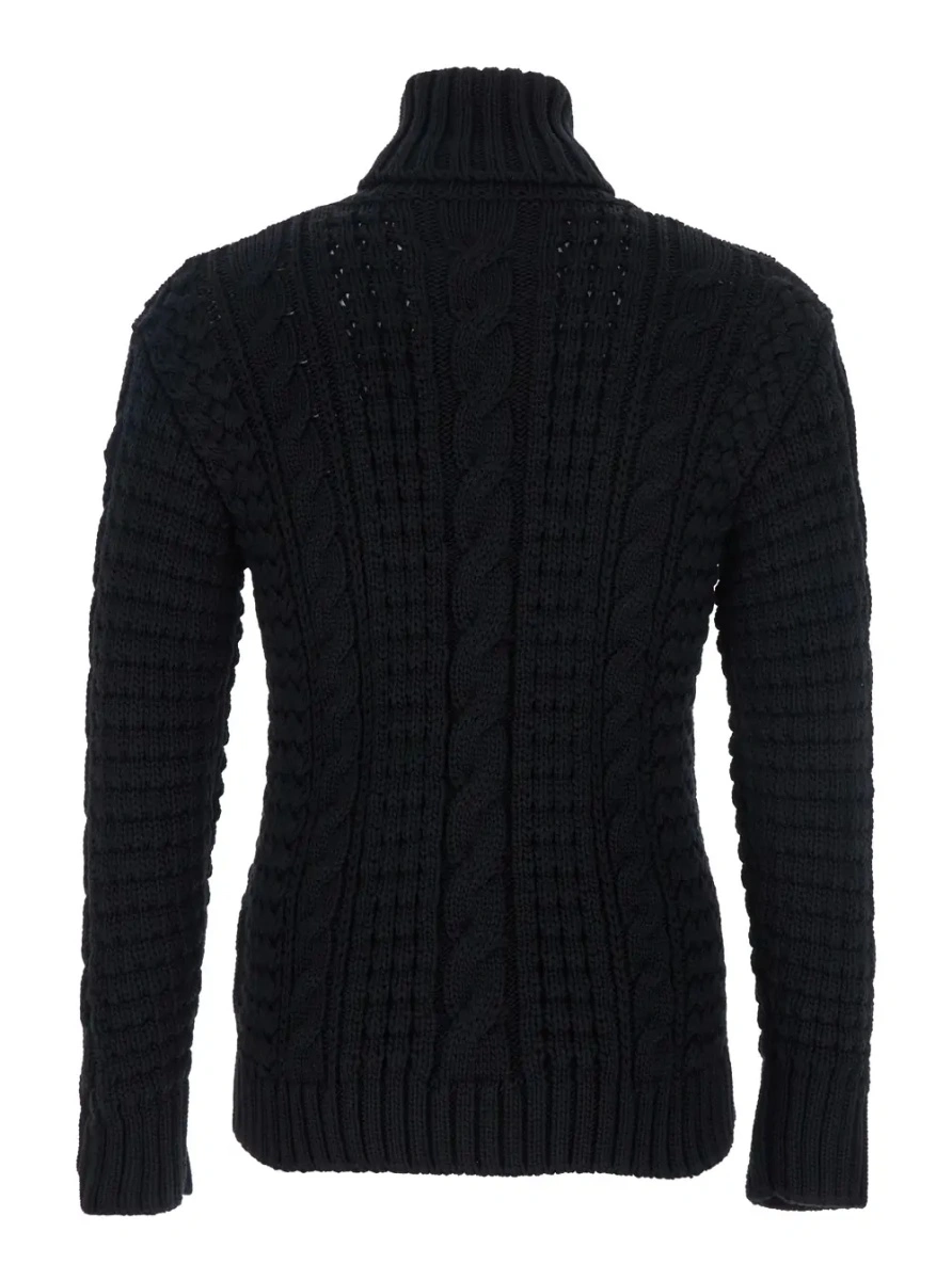 Pulover Moncler Genius negru din lana merinos - Img 2