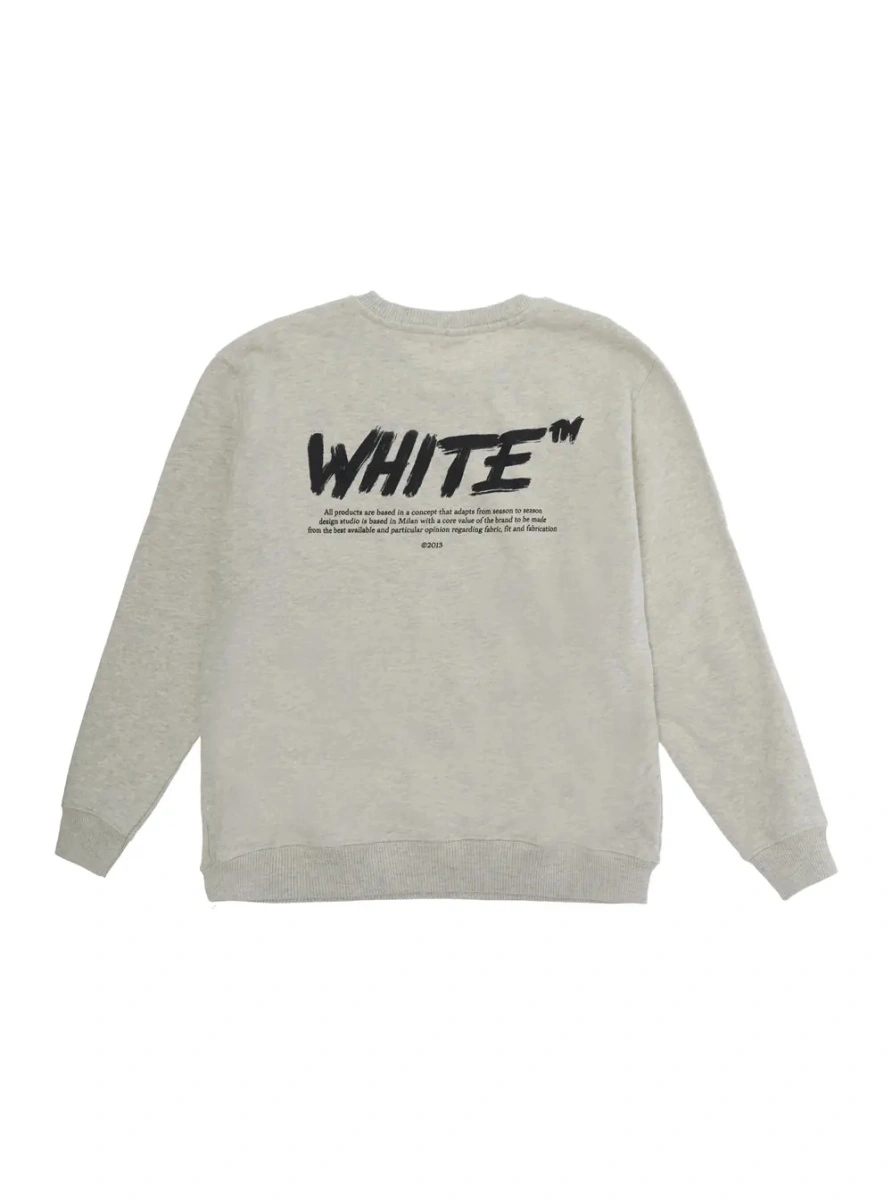 Pulover Off-White gri din bumbac - Img 2