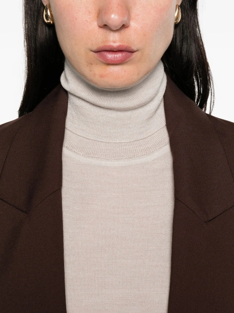 Pulover P.A.R.O.S.H. Beige Turtleneck Sweater in Wool Blend Woman - Img 7