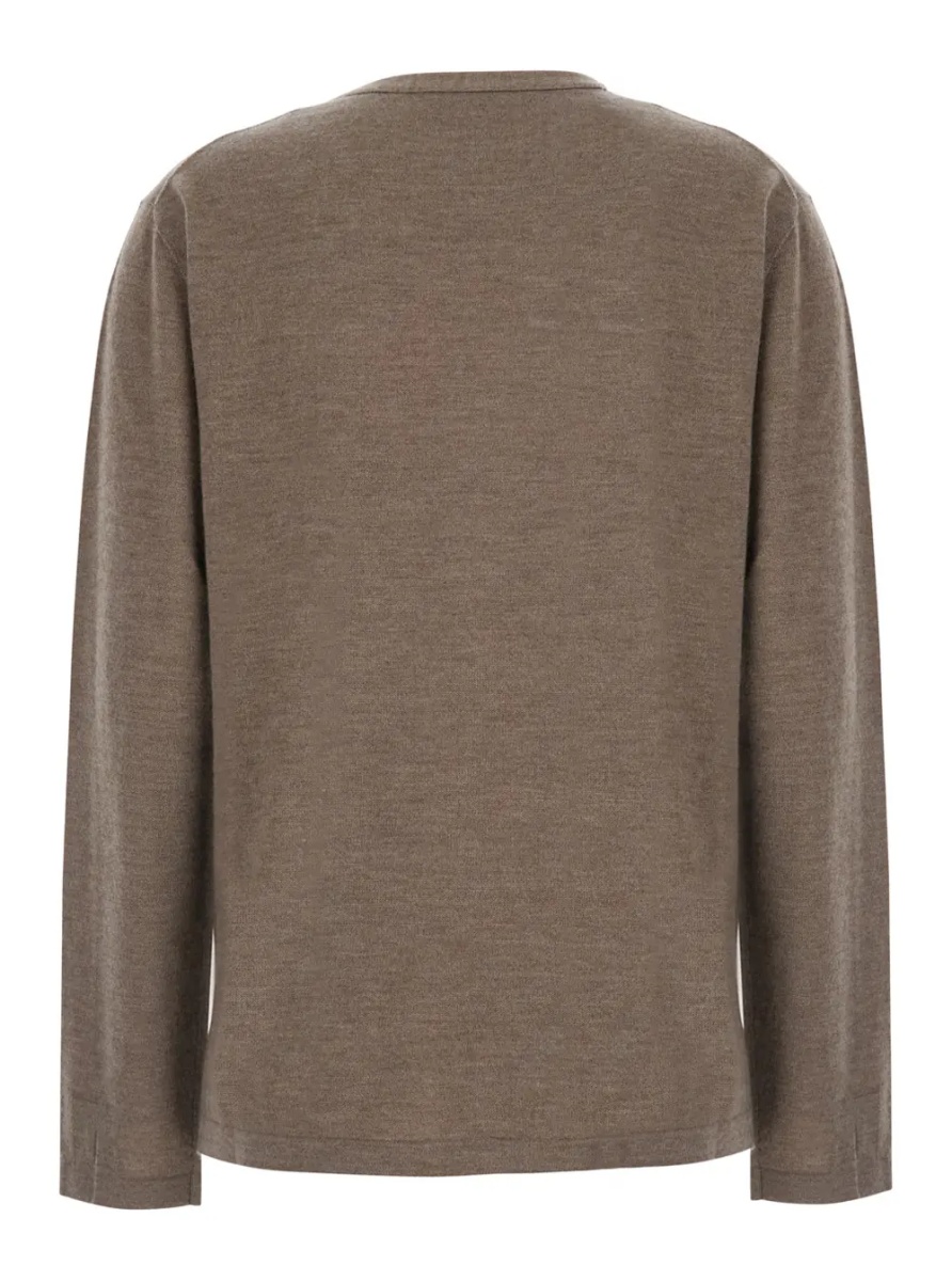 Pulover 'POESIS' brown Sweater with V-neck and long sleeves in cashmere women - Img 2