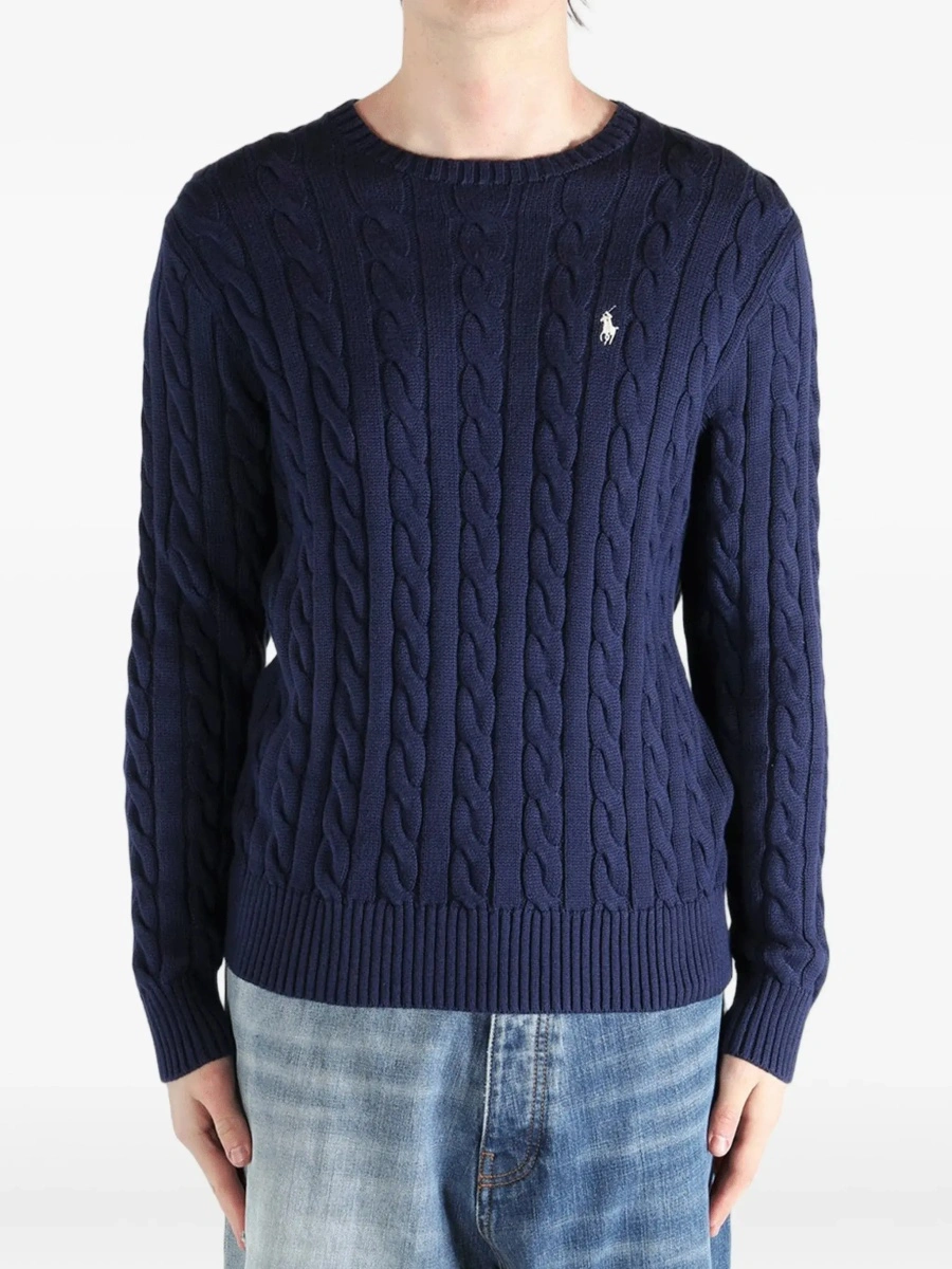 Pulover Ralph Lauren albastru din bumbac - Img 4