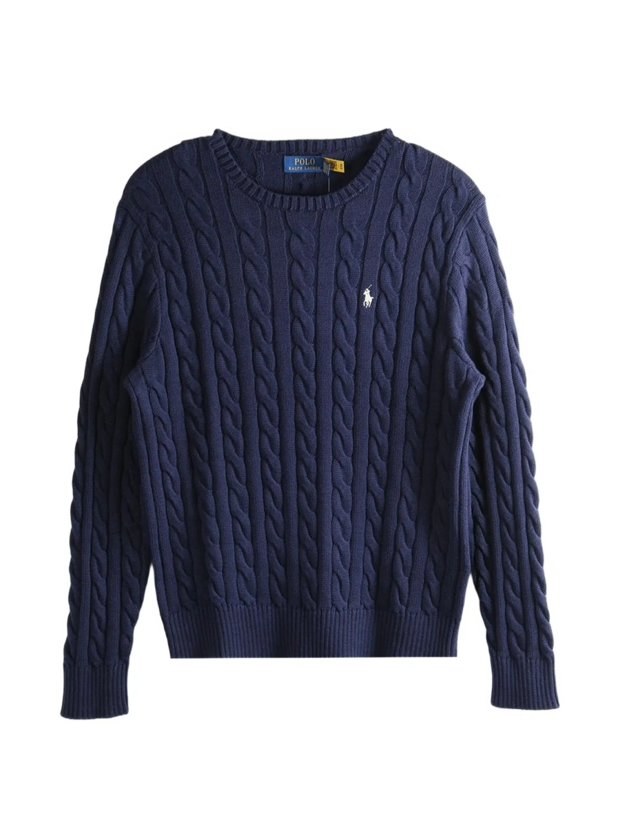 Pulover Ralph Lauren albastru din bumbac - Img 7