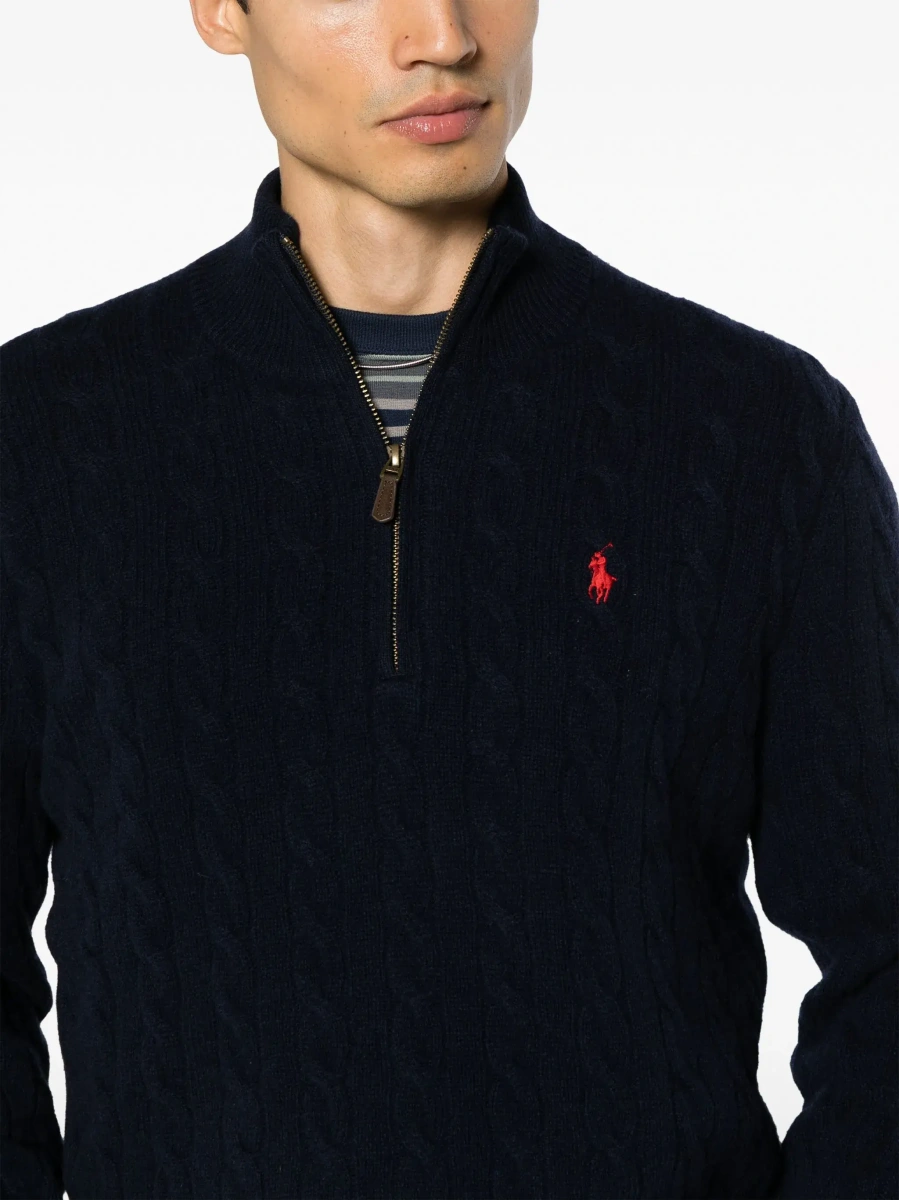 Pulover Ralph Lauren albastru din lana si casmir - Img 7