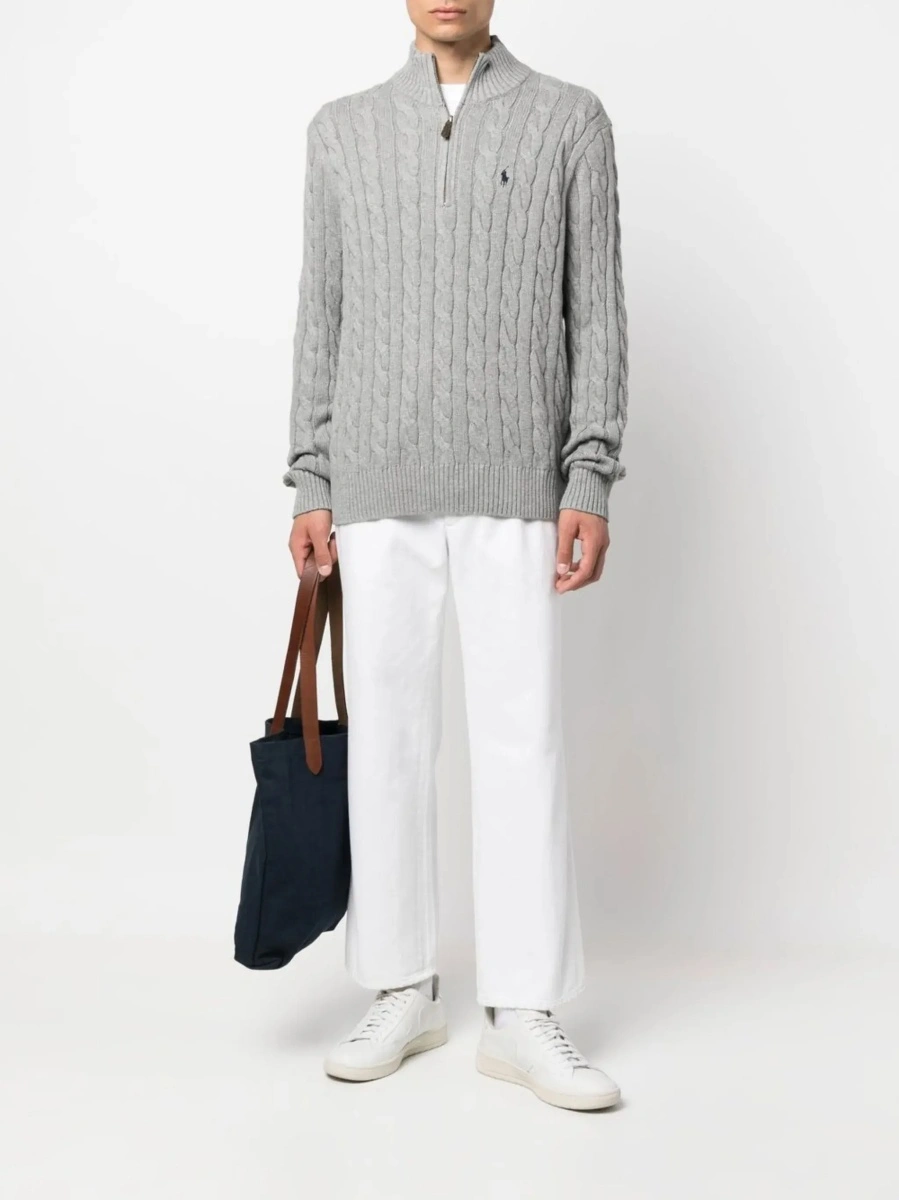 Pulover Ralph Lauren gri din bumbac - Img 4