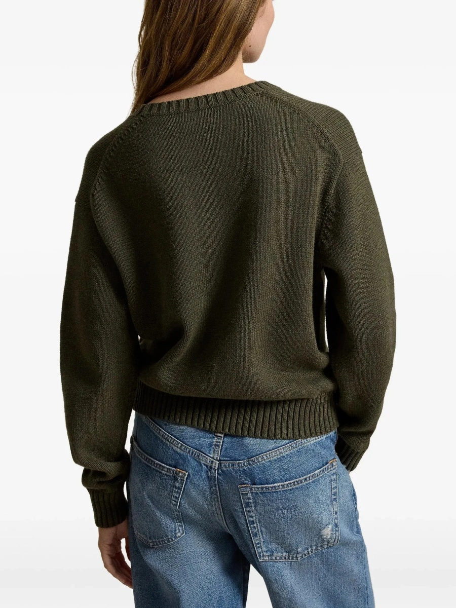 Pulover Ralph Lauren verde din lana si casmir - Img 6
