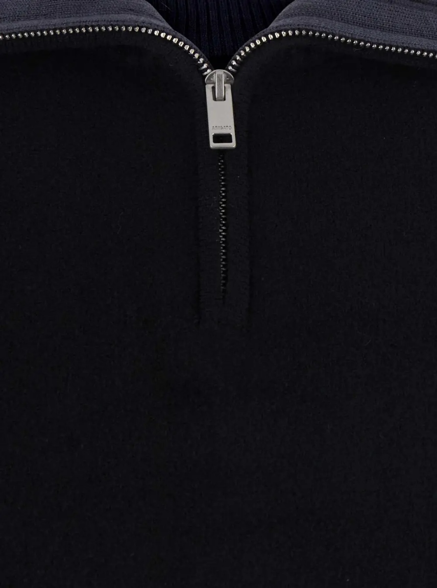 Pulover Trace Half Zip Sweater with high collar and long sleeves in black Tech Fabric unisex - Img 3