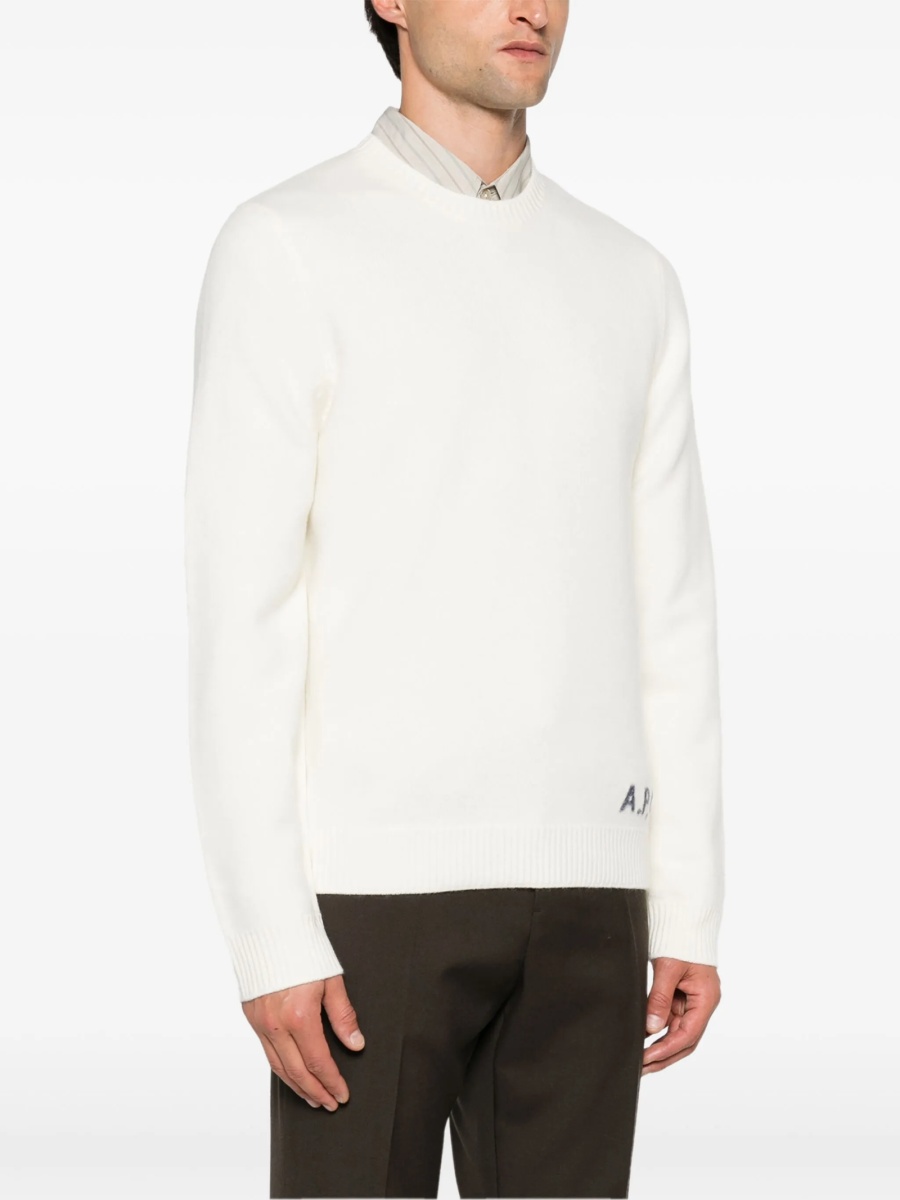 Pulover tricotat A.P.C. alb - Img 3