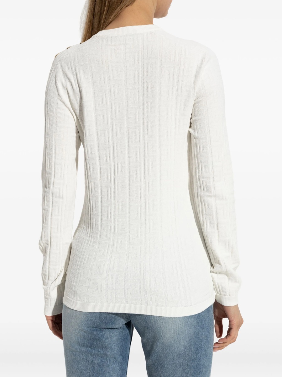 Pulover tricotat Balmain neutru - Img 4