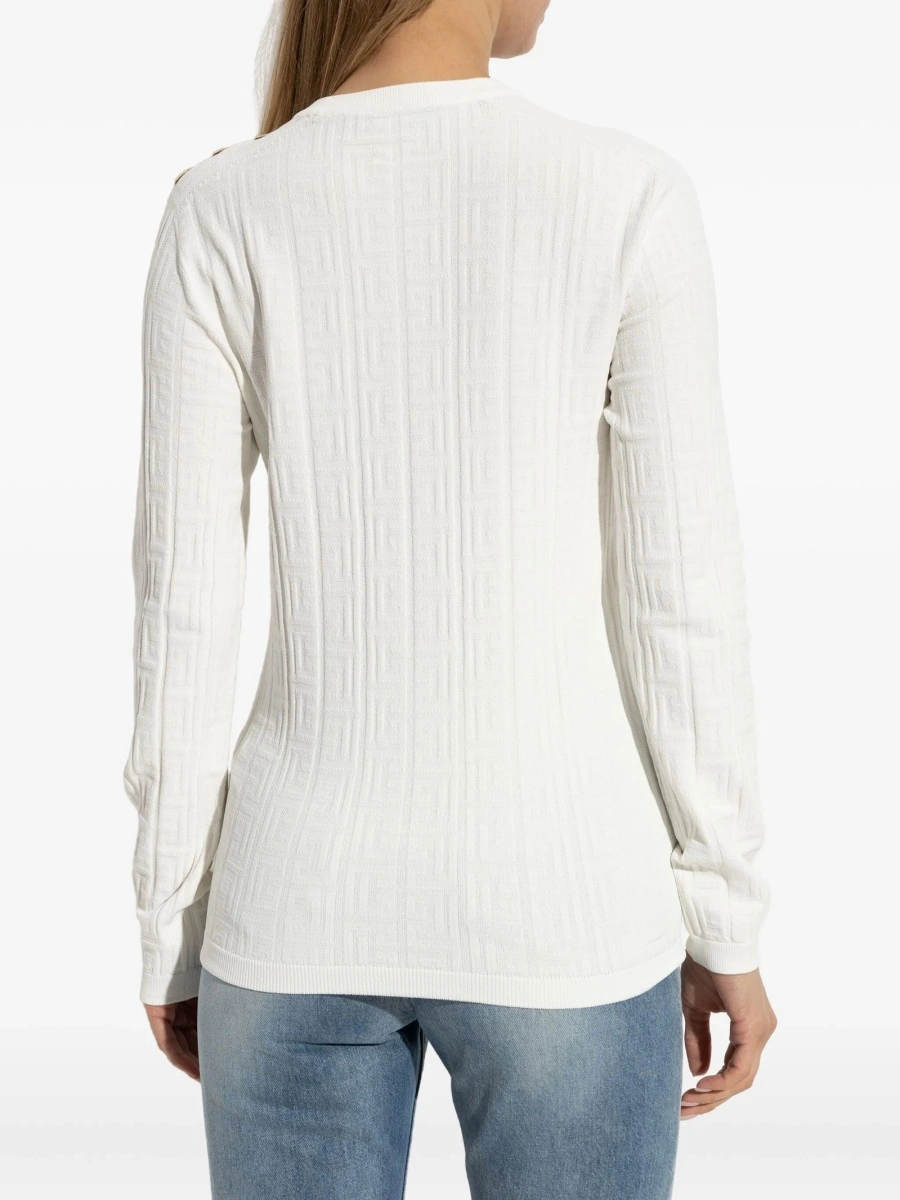 Pulover tricotat Balmain neutru - Img 4