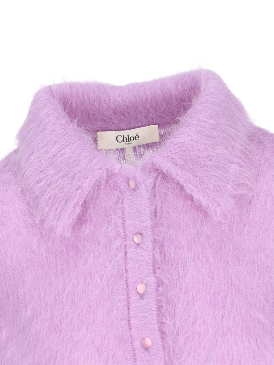 Pulover tricotat Chloe violet din lana alpaca si poliamida - Img 4
