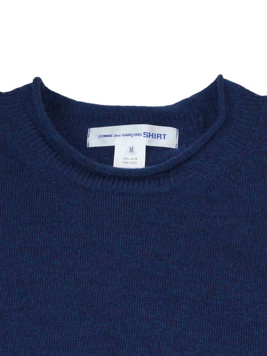 Pulover tricotat Comme des Garçons albastru - Img 4