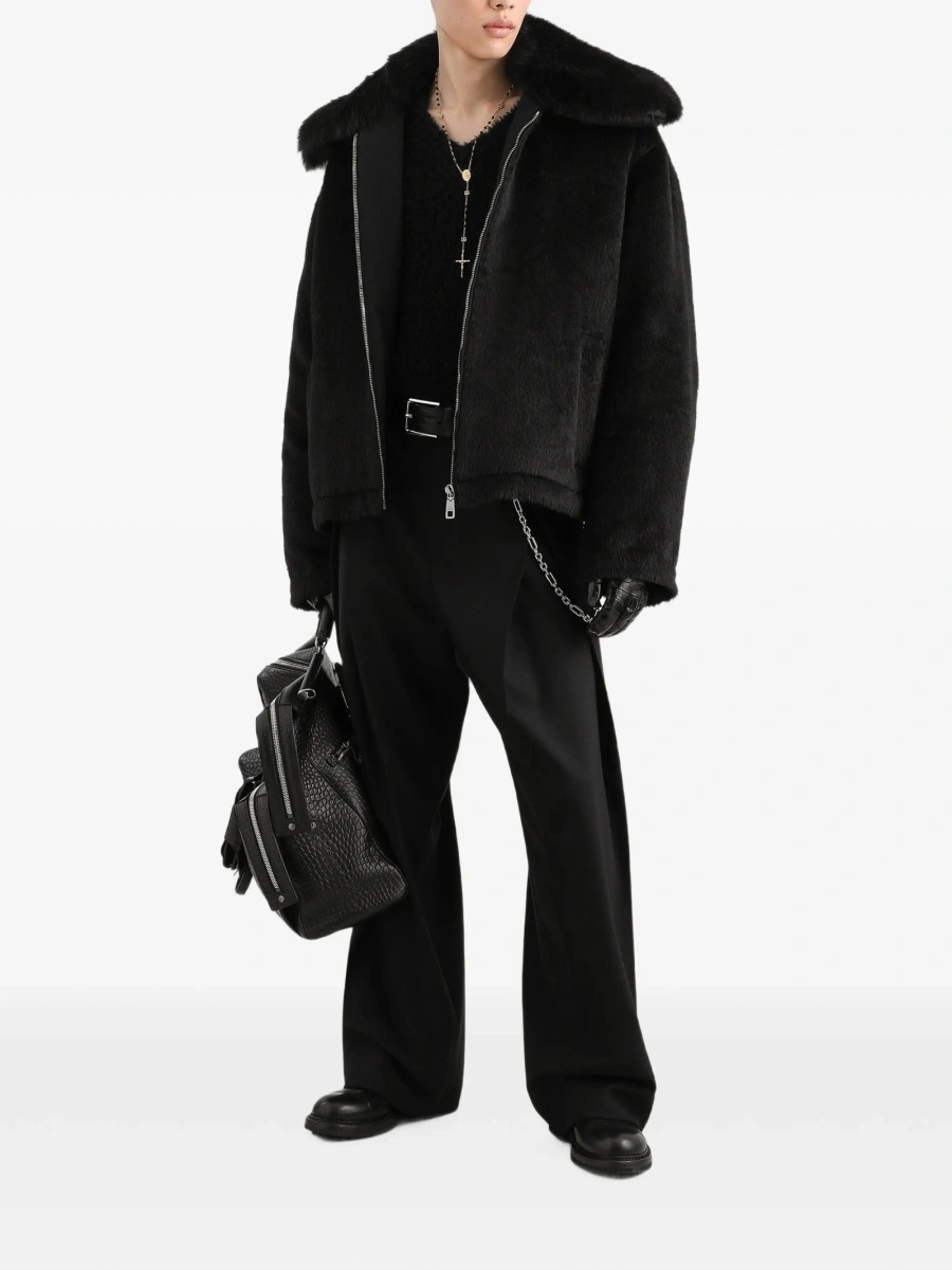 Pulover tricotat Dolce &amp; Gabbana negru din acrilic si alpaca - Img 2
