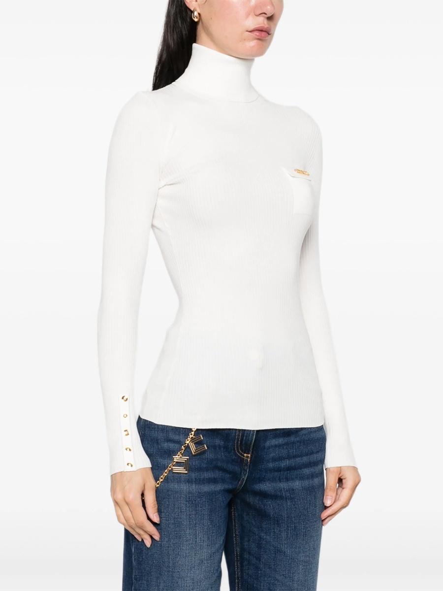 Pulover tricotat Elisabetta Franchi alb - Img 3