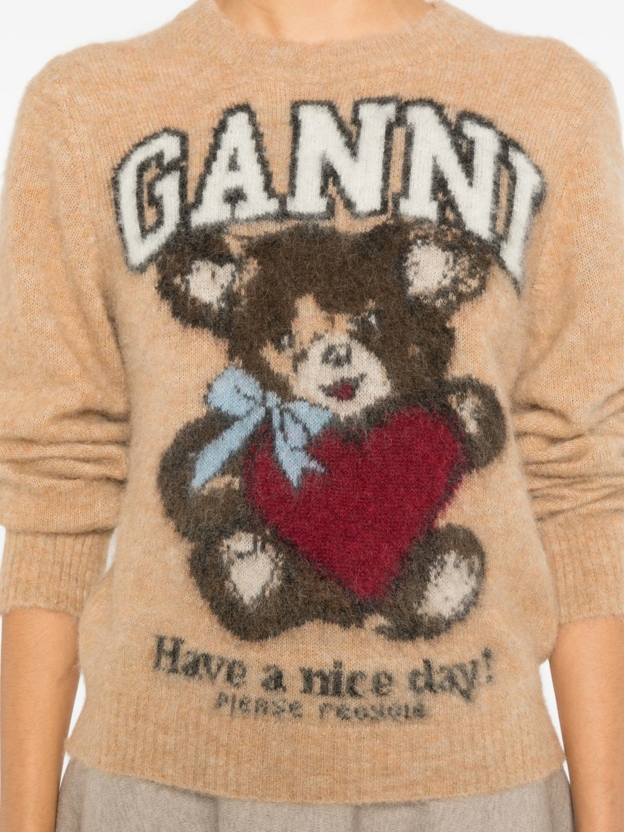 Pulover tricotat Ganni maro - Img 5