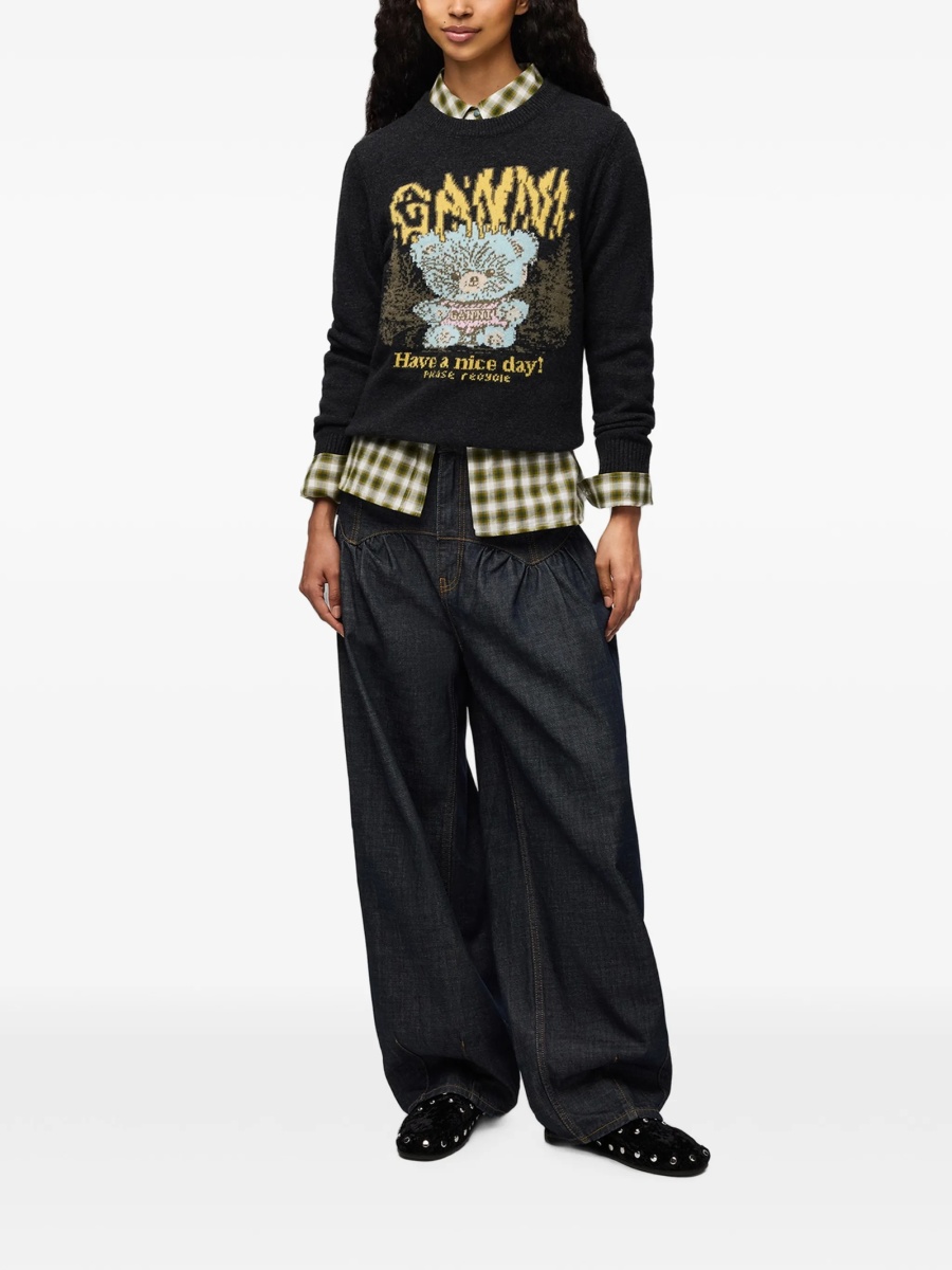Pulover tricotat Ganni negru - Img 2