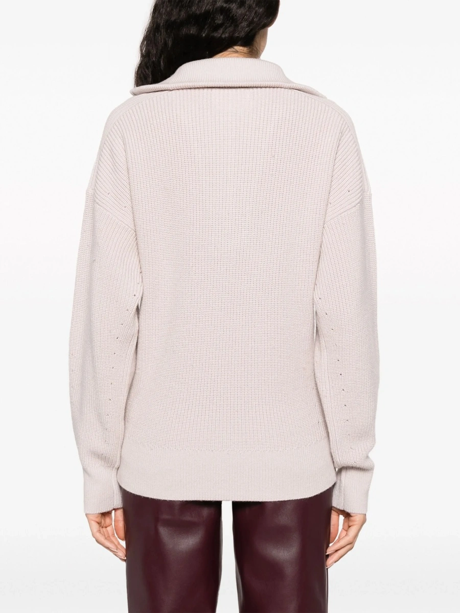 Pulover tricotat ISABEL MARANT ETOILE neutru - Img 4