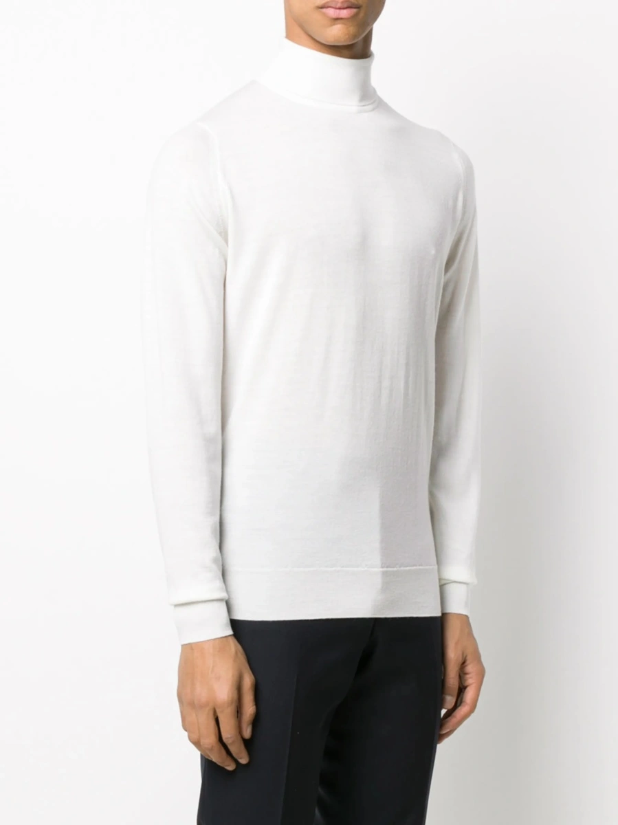 Pulover tricotat John Smedley alb - Img 3