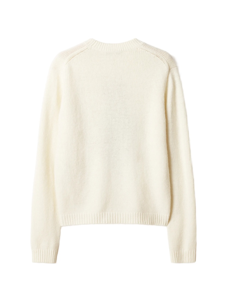 Pulover tricotat MAISON KITSUNÉ neutru - Img 3