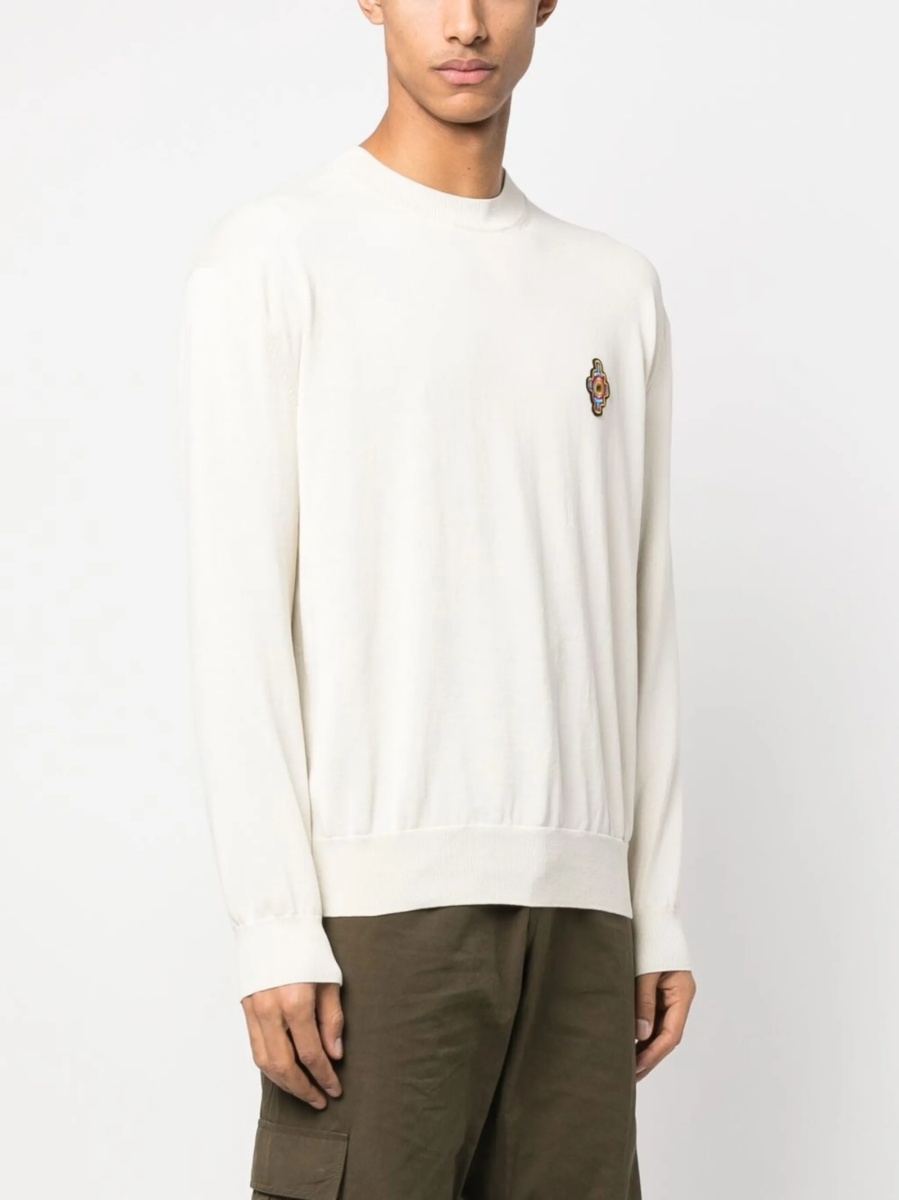 Pulover tricotat Marcelo Burlon alb - Img 3
