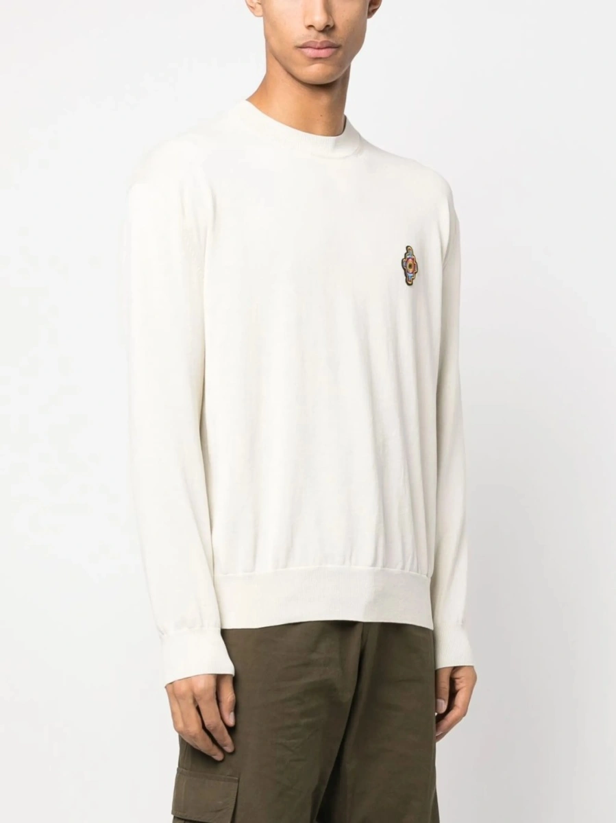Pulover tricotat Marcelo Burlon alb - Img 3