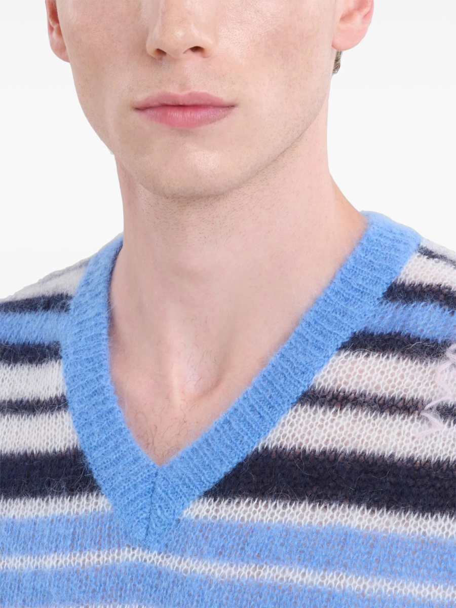 Pulover tricotat Marni Mohair albastru - Img 5
