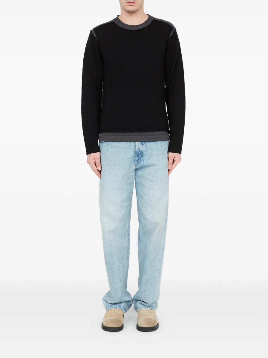 Pulover tricotat MM6 Maison Margiela negru - Img 2