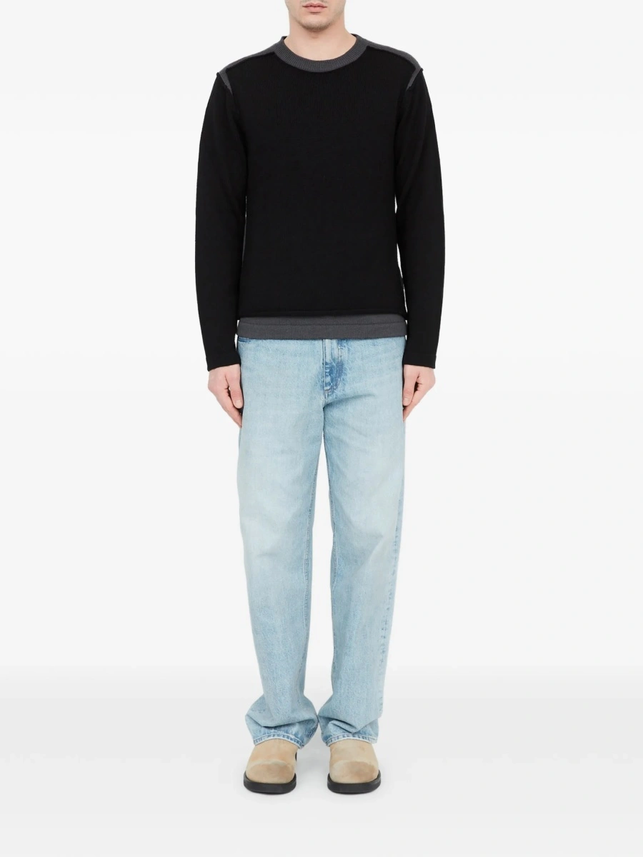 Pulover tricotat MM6 Maison Margiela negru - Img 2
