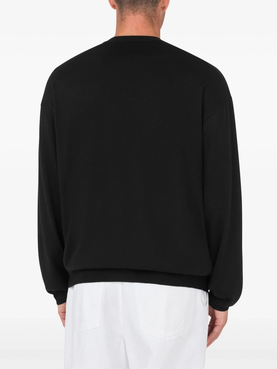Pulover tricotat Moschino negru - Img 3