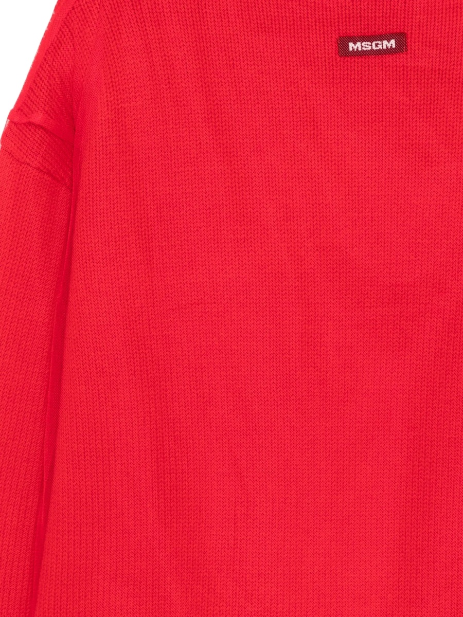 Pulover tricotat MSGM rosu din lana - Img 3