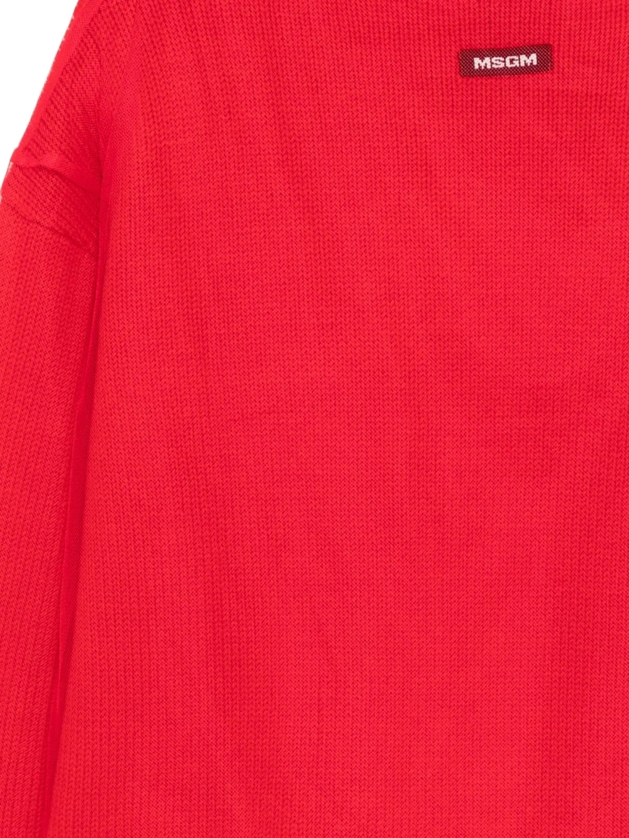 Pulover tricotat MSGM rosu din lana - Img 3
