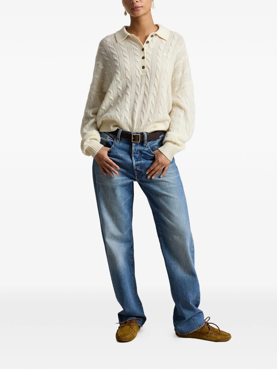 Pulover tricotat Ralph Lauren neutru - Img 2