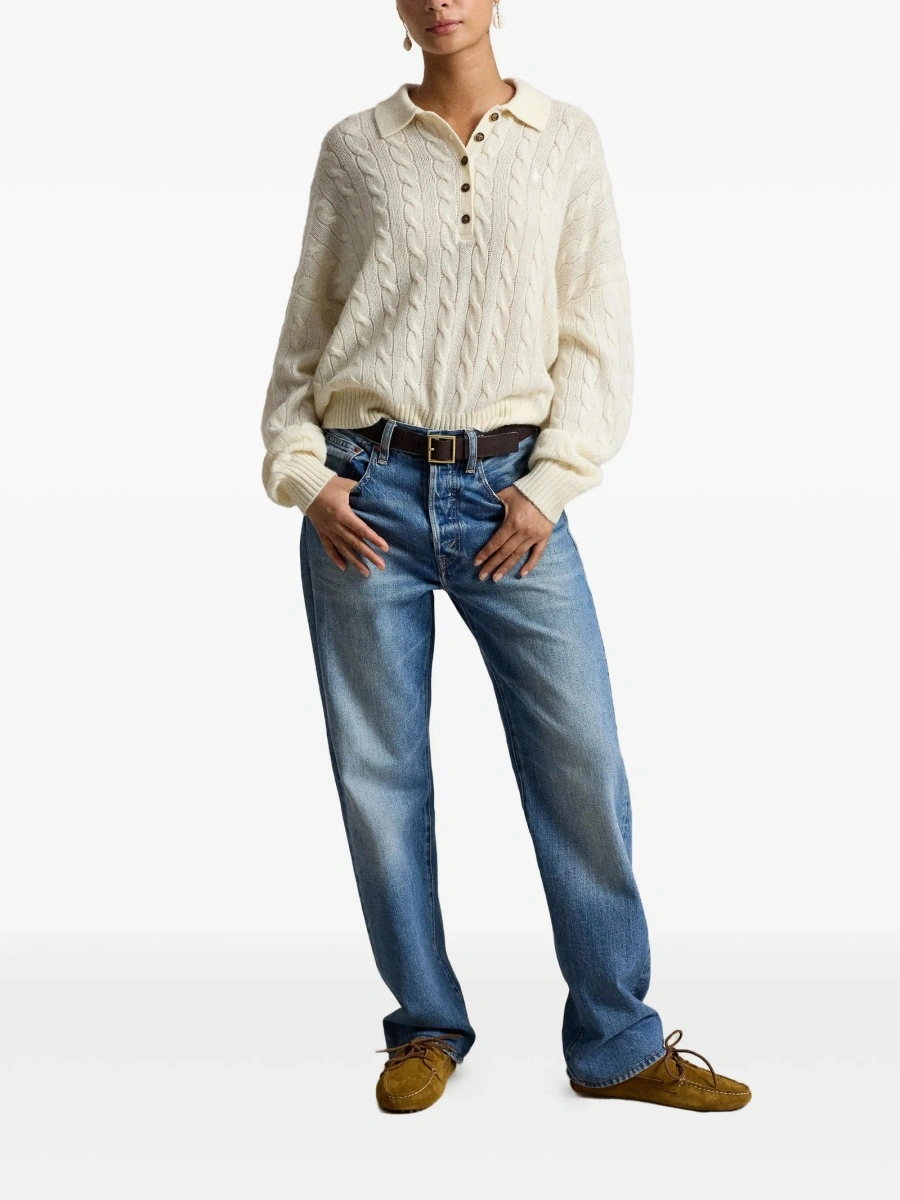 Pulover tricotat Ralph Lauren neutru - Img 2