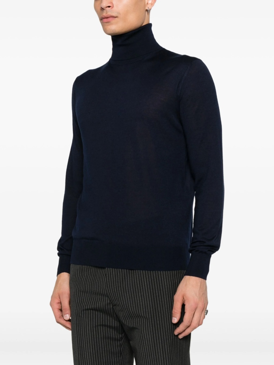 Pulover tricotat Saint Laurent albastru - Img 3