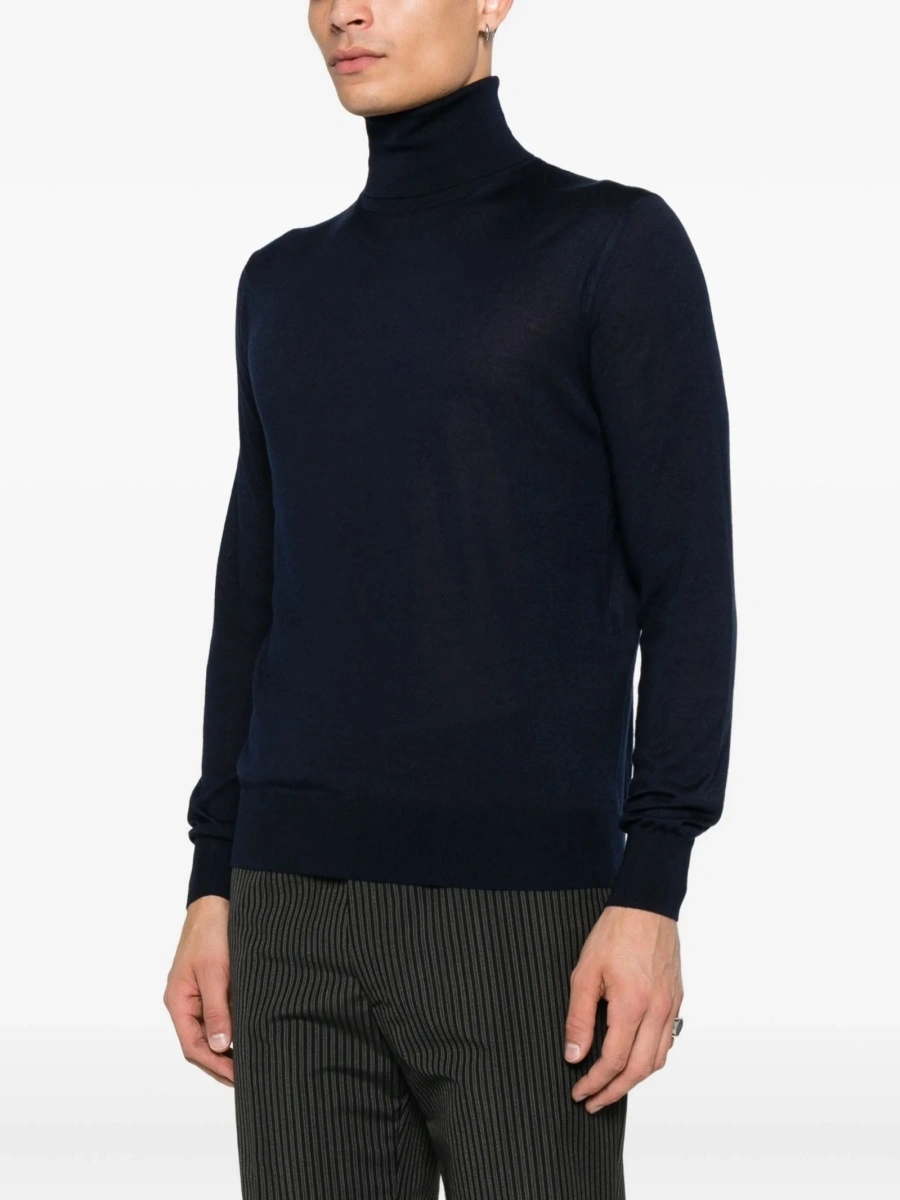 Pulover tricotat Saint Laurent albastru - Img 3