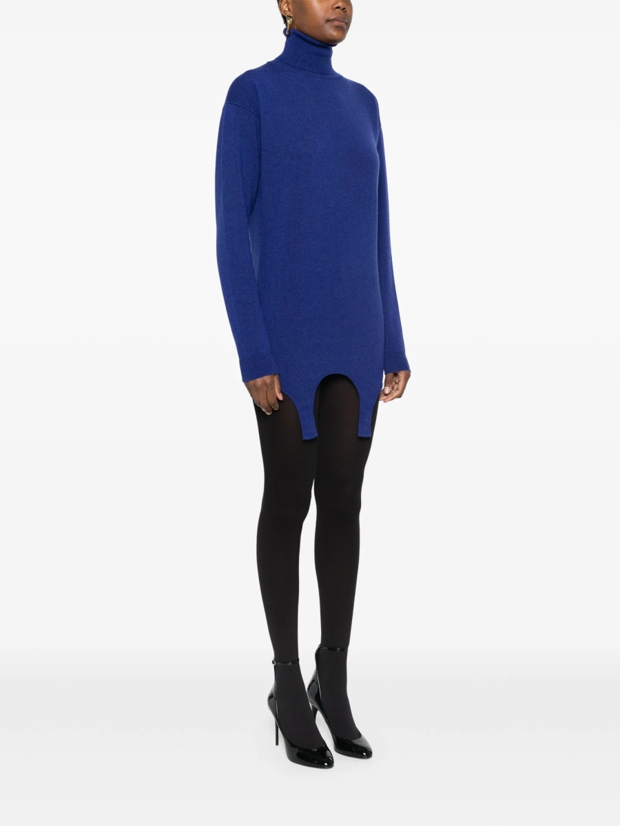 Pulover tricotat Saint Laurent albastru - Img 3