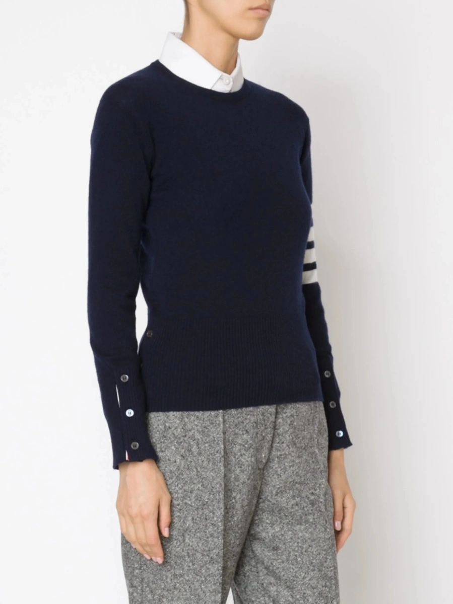 Pulover tricotat Thom Browne albastru - Img 3
