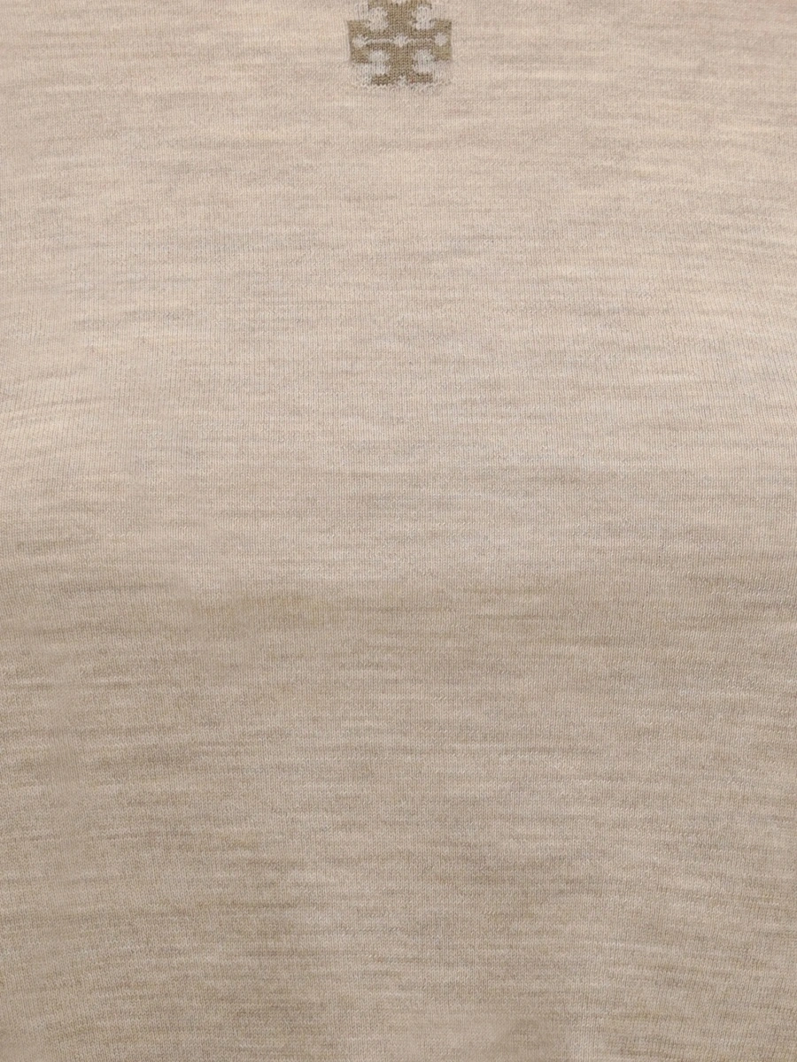 Pulover tricotat Tory Burch neutru - Img 2