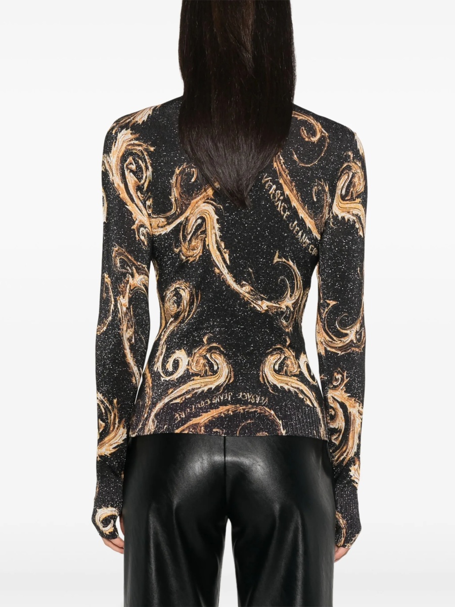Pulover tricotat Versace Jeans Couture negru - Img 4
