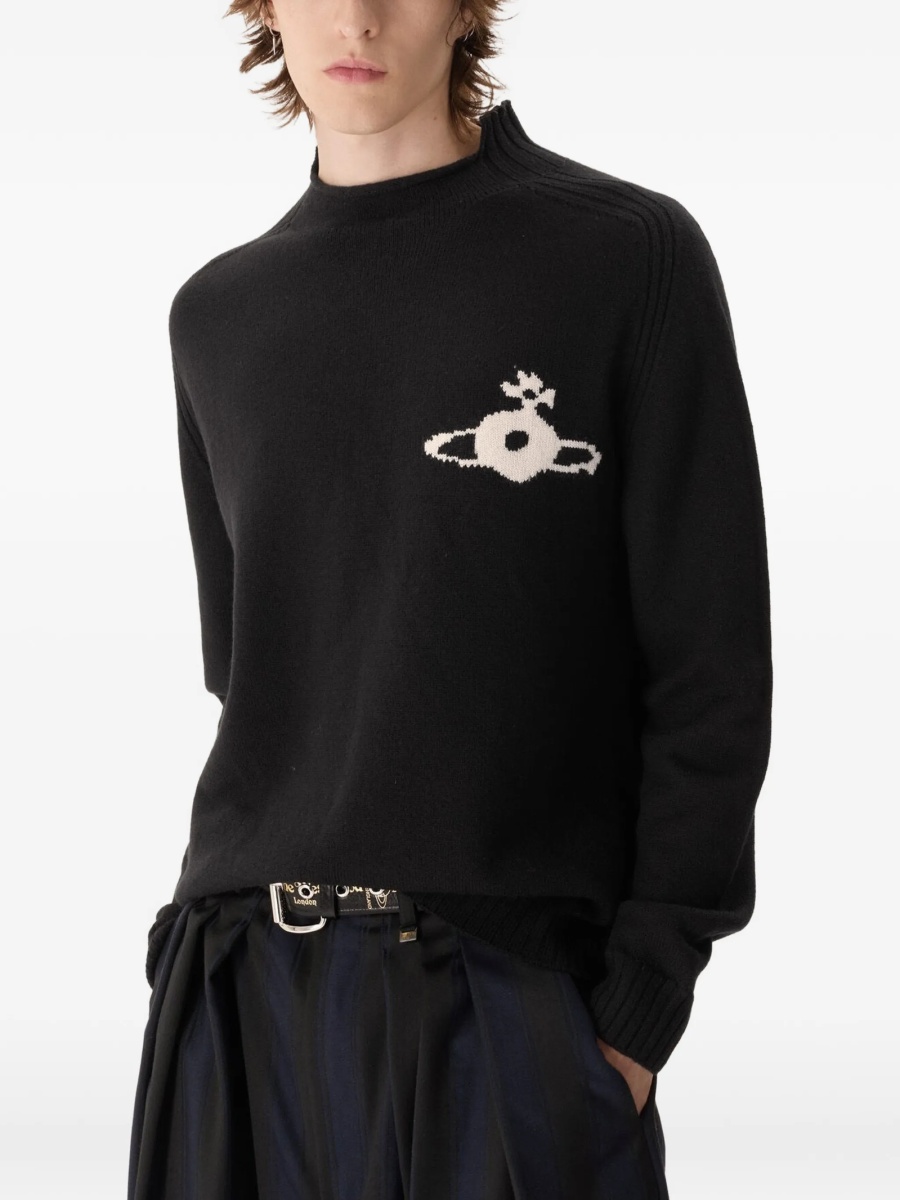 Pulover tricotat Vivienne Westwood negru - Img 4