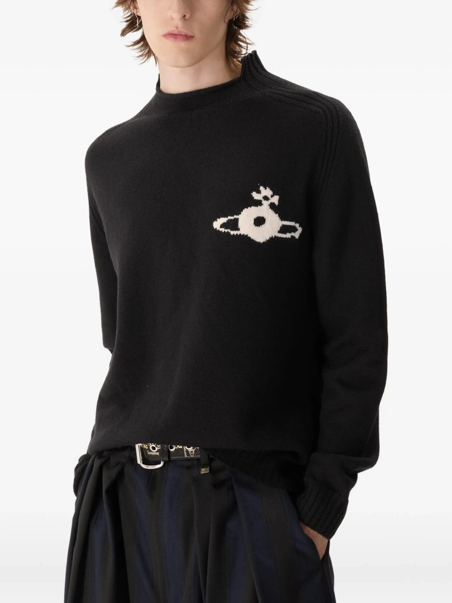 Pulover tricotat Vivienne Westwood negru - Img 4