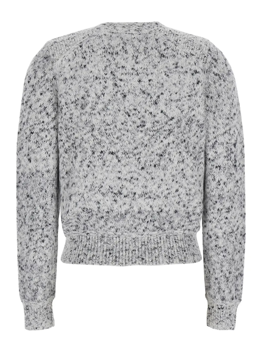 Pulover V-neck long sleeve top in gray Tech Fabric for women - Img 2