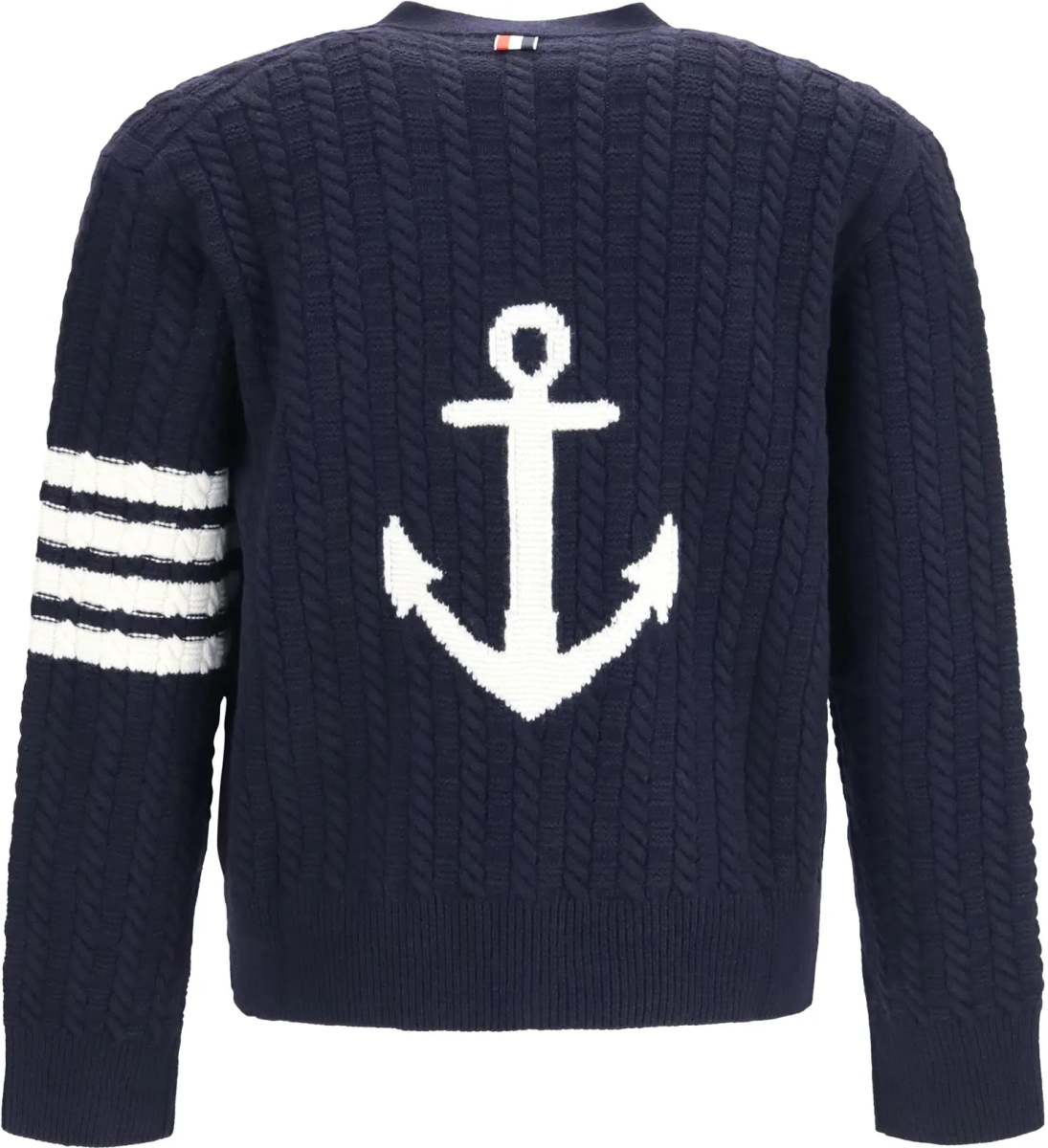 Pulover V-neck Sweater with Anchor embroidery on the back - Img 2