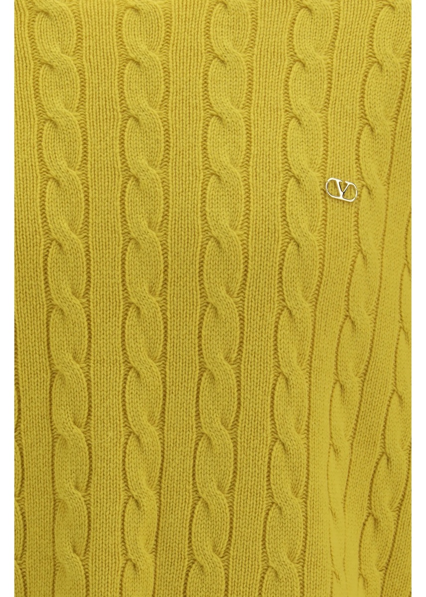 Pulover VLogo cable-knit cashmere Sweater - Img 3