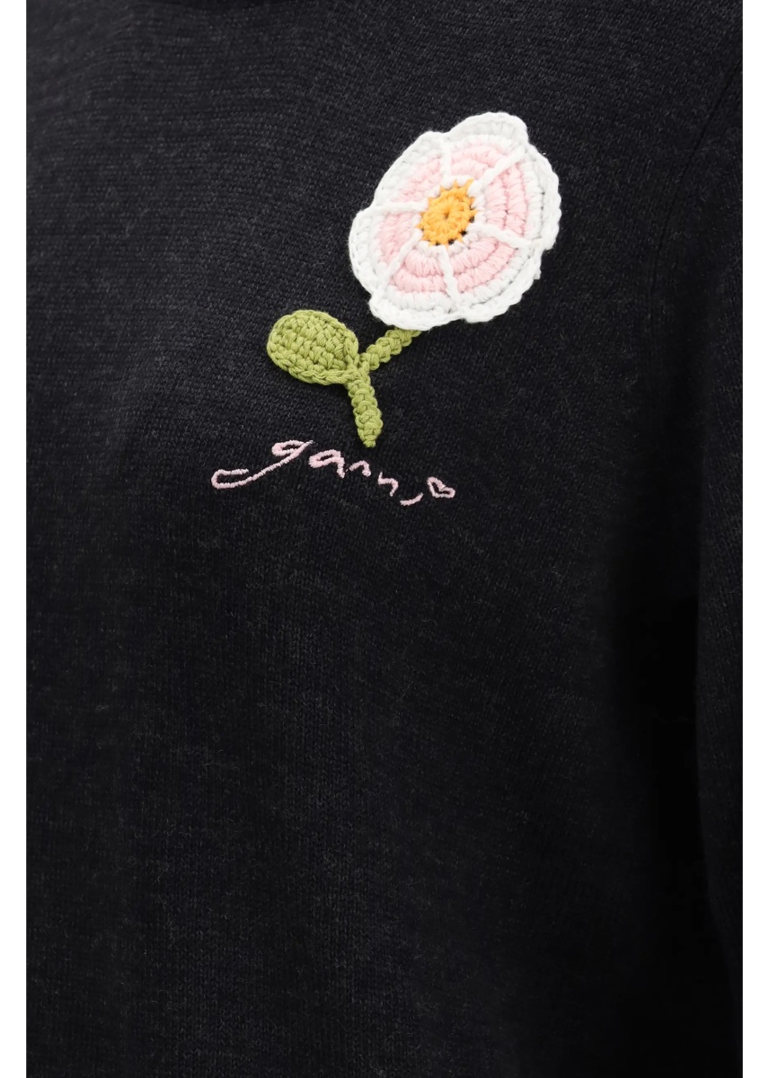Pulover Wool Sweater with crochet flower - Img 3