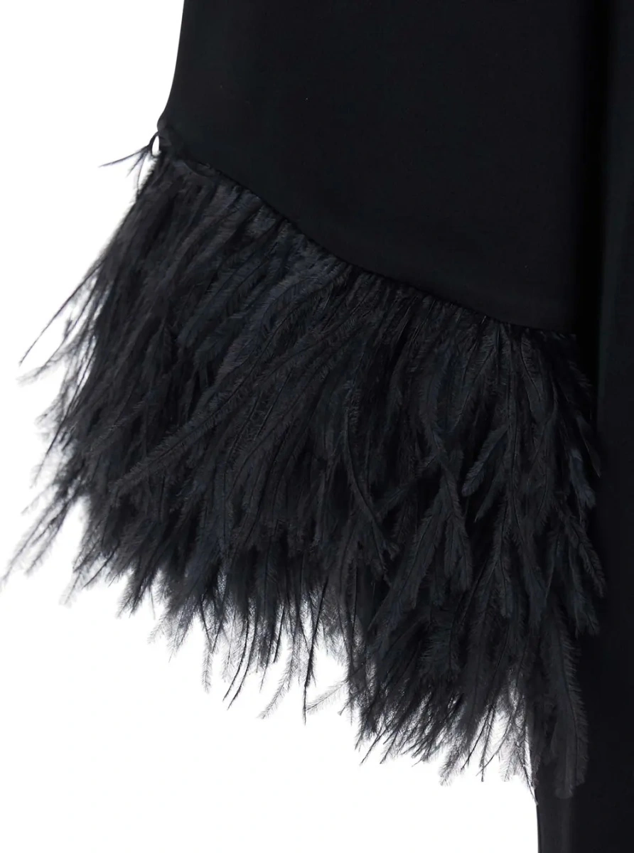 Rochie ANTONELLI neagra din satin - Img 3