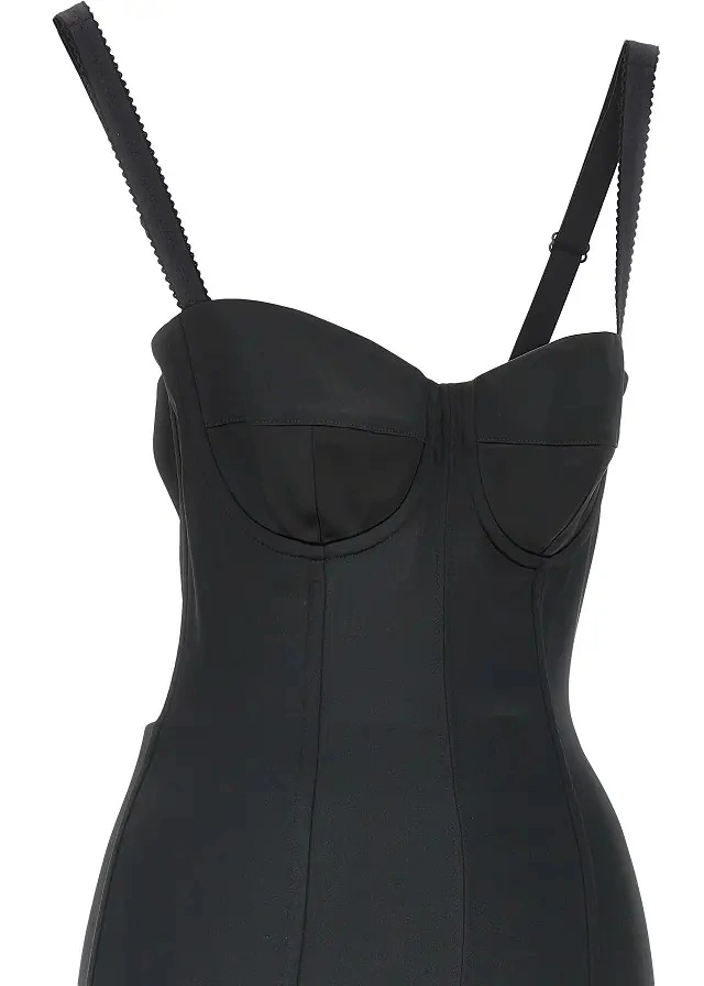 Rochie casual Dolce &amp; Gabbana neagra din satin - Img 2