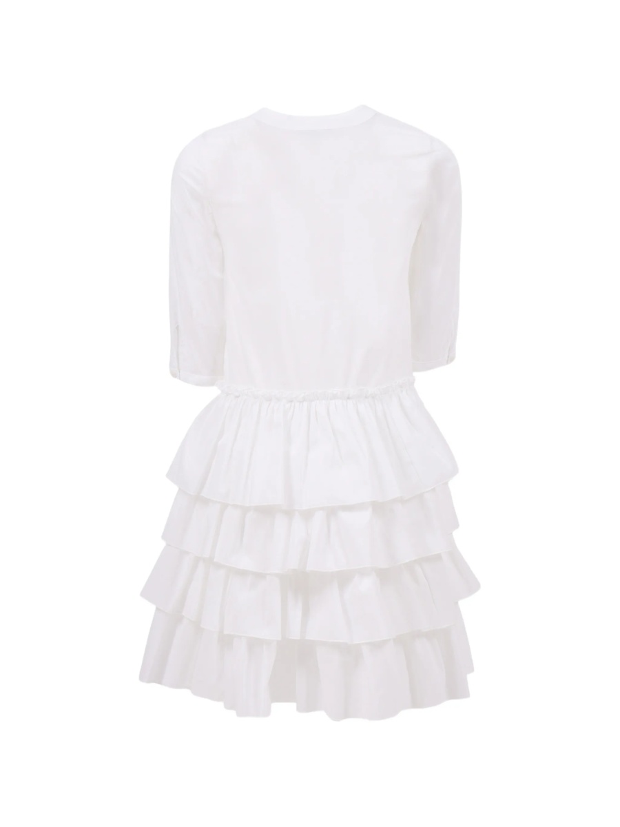 Rochie casual Ermanno Scervino Kids alba din bumbac si fibre - Img 2