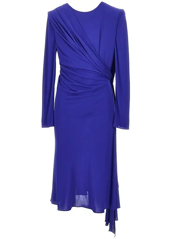 Rochie casual Versace albastra din vascoza si jerse - Img 3